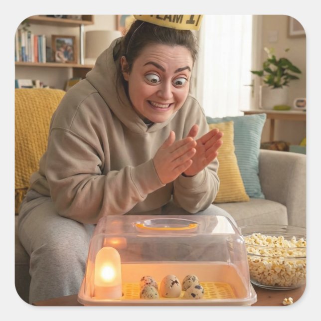 Pegatina Cuadrada Quiet Victory, Pending Hatch (Anverso)