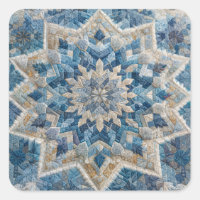 Quilt kaleidoscopio retro con copo de nieve
