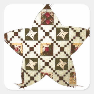 Pegatina Cuadrada Quilt Star