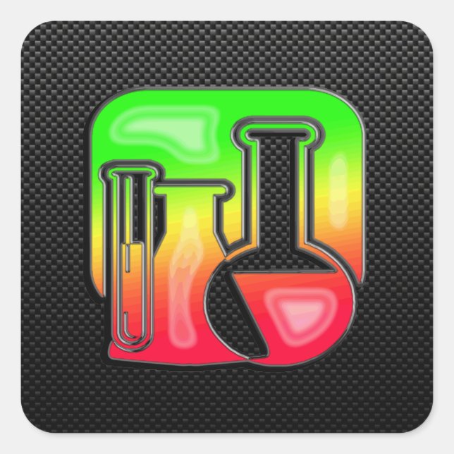 Pegatina Cuadrada Química brillante (Anverso)