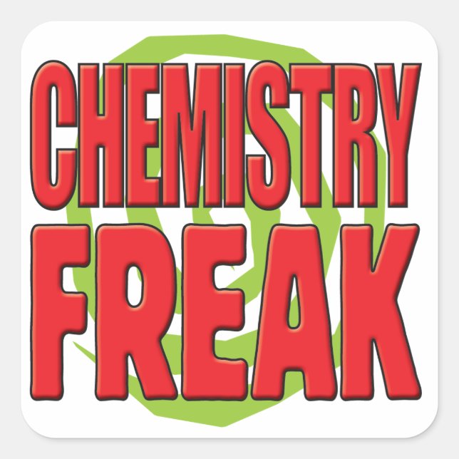 Pegatina Cuadrada Química Freak R (Anverso)
