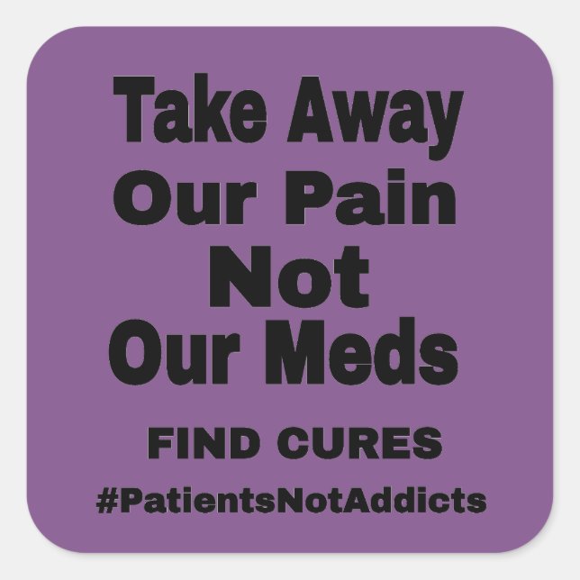 Pegatina Cuadrada Quita Nuestro Dolor... (Anverso)