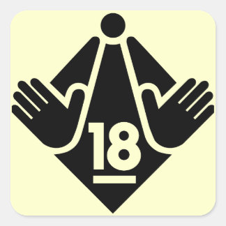 PEGATINA CUADRADA R18