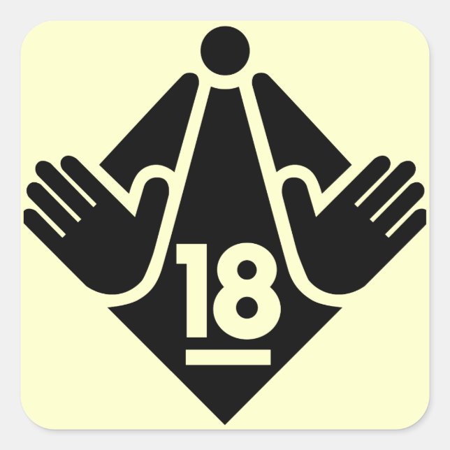 PEGATINA CUADRADA R18 (Anverso)