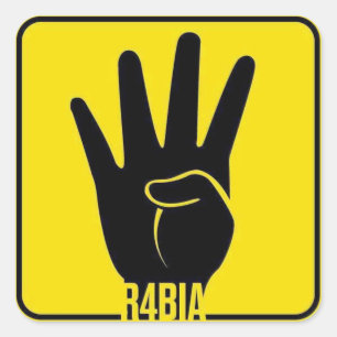 Pegatina Cuadrada R4BIA, Egypt free, stop Killing Innocents