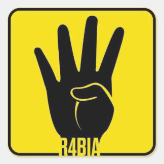 Pegatina Cuadrada R4BIA, Egypt free, stop Killing Innocents