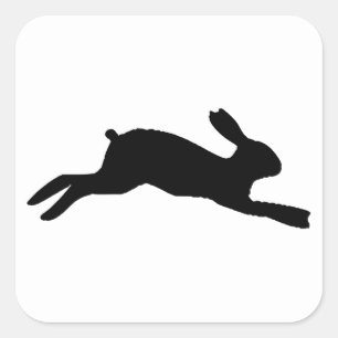 Pegatina Cuadrada Rabbit Silhouette