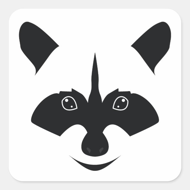 Pegatina Cuadrada Raccoon (Anverso)