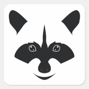 Pegatina Cuadrada Raccoon