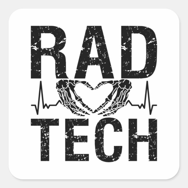 Pegatina Cuadrada Rad Tech Medicine Technologist Xray Radiology Tech (Anverso)