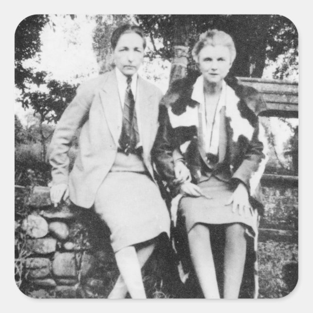 Pegatina Cuadrada Radclyffe Hall y Una Vincenzo (Anverso)