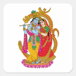 Pegatina Cuadrada Radha Krishna Sticker