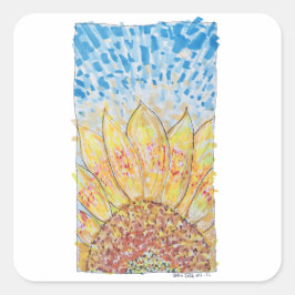 Pegatina Cuadrada Radiant Bloom Sunflower