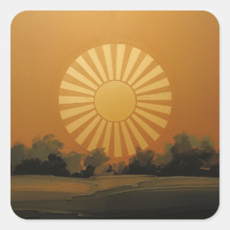 Pegatina Cuadrada Radiant Sun Painting Images – A Timeless Symbol 