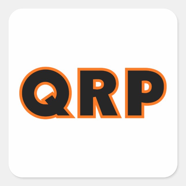 Pegatina Cuadrada Radio Amateur Ham QRP (Anverso)