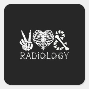 Pegatina Cuadrada Radiólogo Cita Rad Tech Radiology X-Ray Xray