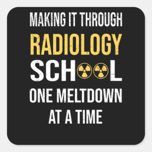 Pegatina Cuadrada Radiólogo estudiantil técnico de salud de rayos 