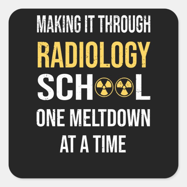 Pegatina Cuadrada Radiólogo estudiantil técnico de salud de rayos X (Anverso)
