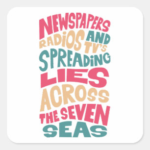 Pegatina Cuadrada Radios periodísticas y la difusión de la televisió