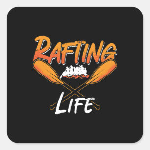 Pegatina Cuadrada Rafting Life Raft Kayak Paddling Canoe Paddle