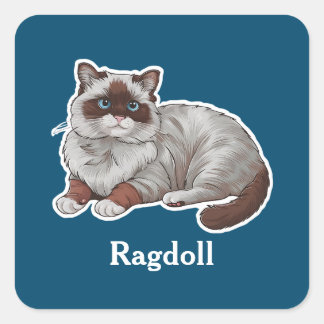 Pegatina Cuadrada Ragdoll