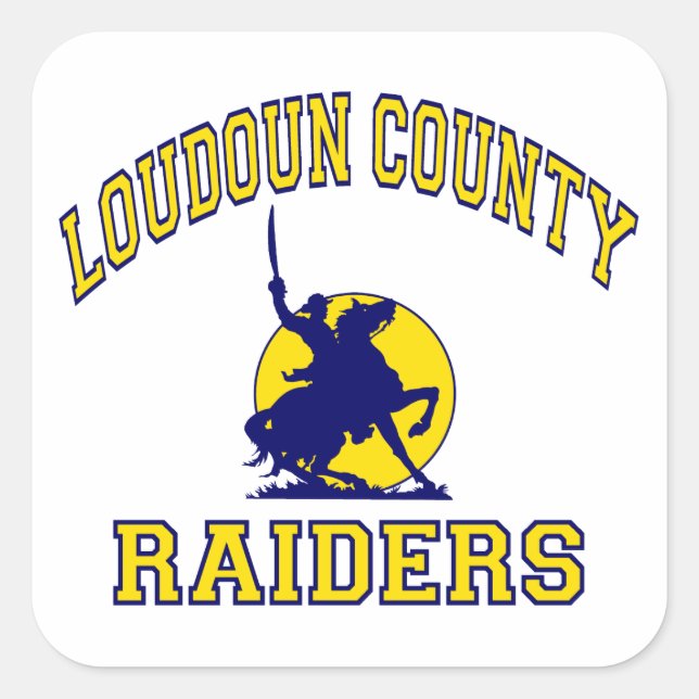 Pegatina Cuadrada Raiders del condado de Loudoun (Anverso)
