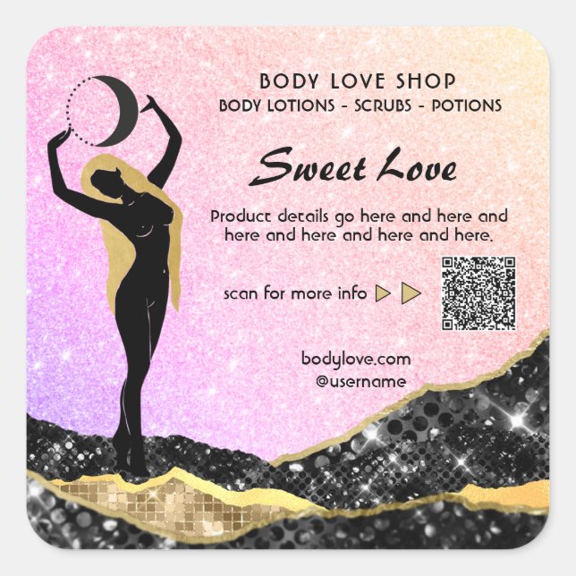 Pegatina Cuadrada *~* RÁINBOW Diosa de la Intención Spell AP24 Lavan (Anverso)