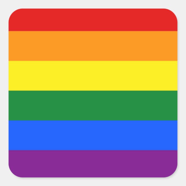 Pegatina Cuadrada Rainbow Flag Stickers (Anverso)