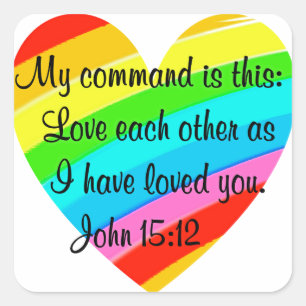 PEGATINA CUADRADA RAINBOW HEART JOHN DISEÑO 15:12