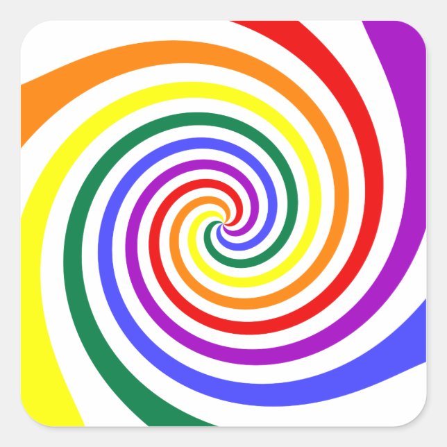 Pegatina Cuadrada Rainbow Lollipop (Anverso)