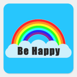 Pegatina Cuadrada RAINBOW - Sé feliz