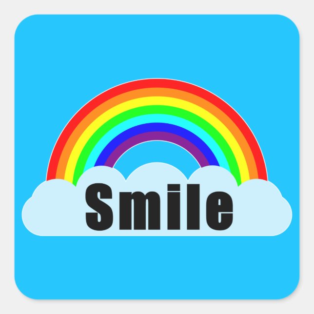 Pegatina Cuadrada RAINBOW - Sonrisa (Anverso)