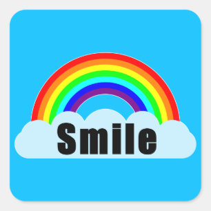 Pegatina Cuadrada RAINBOW - Sonrisa