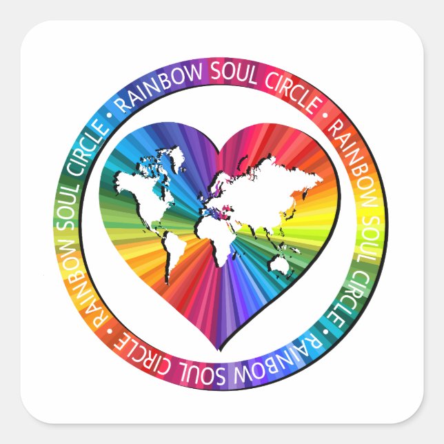 Pegatina Cuadrada Rainbow Soul Circle (Anverso)
