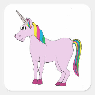 Pegatina Cuadrada Rainbow Unicorn