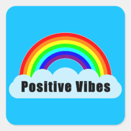 Pegatina Cuadrada RAINBOW - Vibes positivas