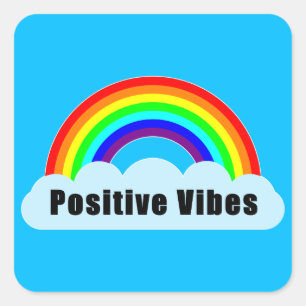 Pegatina Cuadrada RAINBOW - Vibes positivas