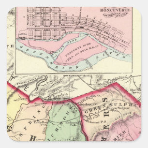 Pegatina Cuadrada Raleigh, Mercer, Summers, Monroe