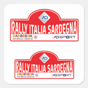 Pegatina Cuadrada Rally de Italia de la WRC