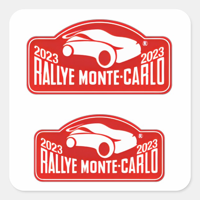 Pegatina Cuadrada Rally de Monte Carlo de WRC Monte Carlo (Anverso)