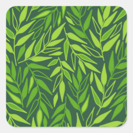 Pegatina Cuadrada Rama de hojas.