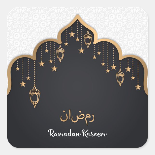 Pegatina Cuadrada Ramadan Kareem (Anverso)