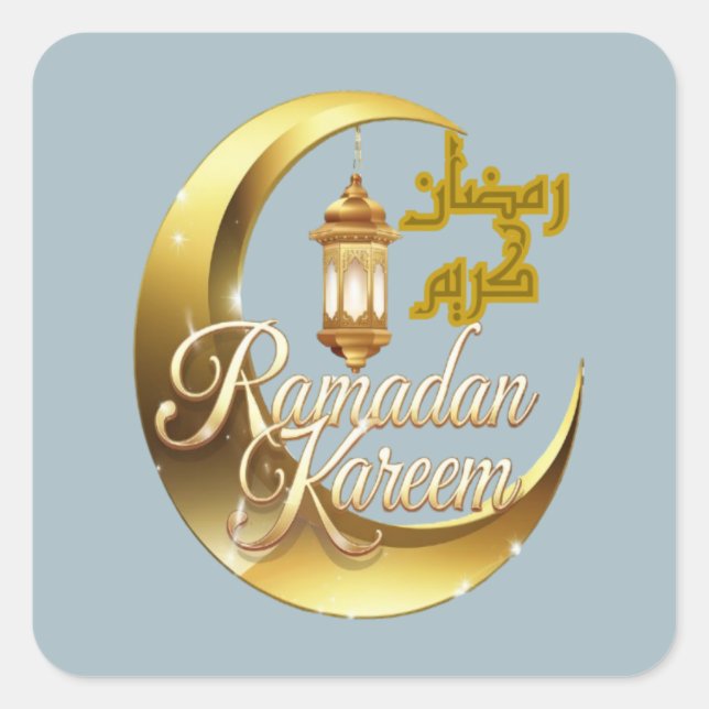 Pegatina Cuadrada Ramadan Kareem (Anverso)
