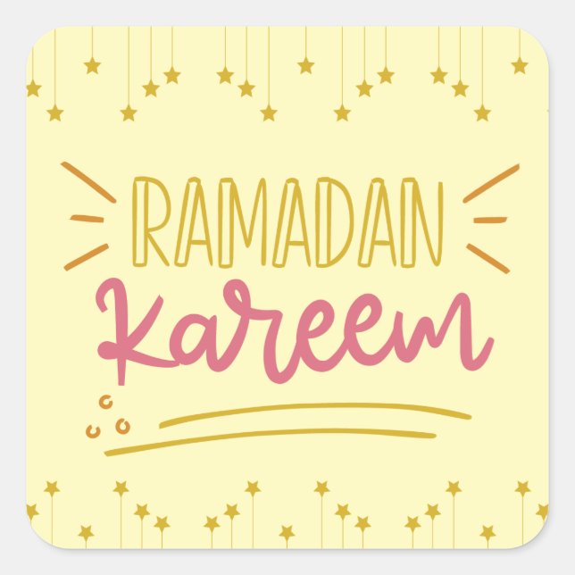 PEGATINA CUADRADA RAMADAN KAREEM (Anverso)