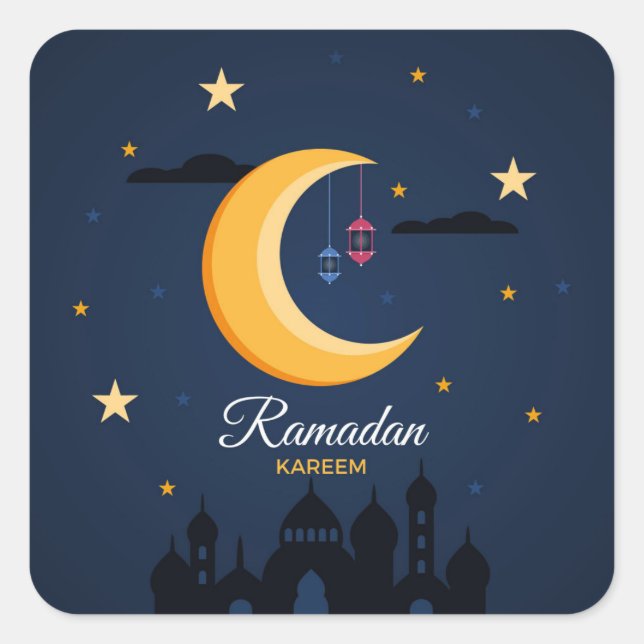 Pegatina Cuadrada Ramadan Kareem (Anverso)