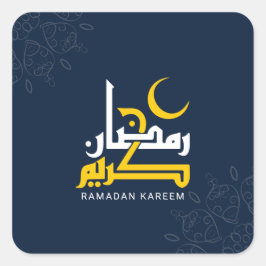 Pegatina Cuadrada Ramadan Kareem, caligrafía árabe