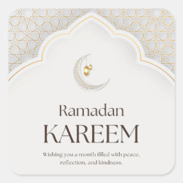 Pegatina Cuadrada Ramadan Kareem Lantern & Crescent Art