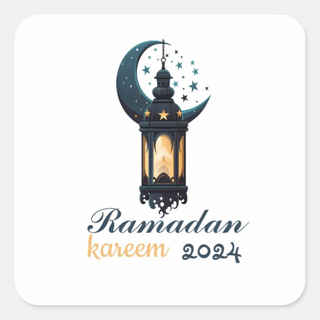 Pegatina Cuadrada Ramadan Kareem Mubarak Lantern ramadan 2024 (Anverso)