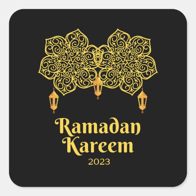 Pegatina Cuadrada Ramadan Kareem Significado - Eid Mubarak 2023 (Anverso)