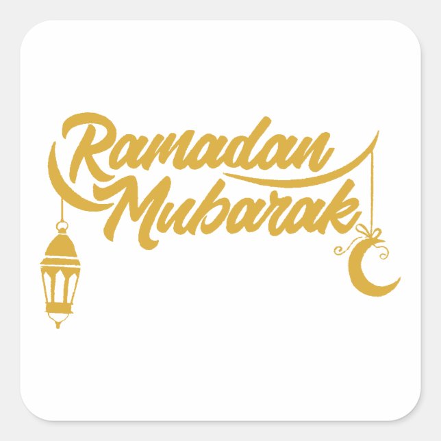 Pegatina Cuadrada Ramadán Mubarak (Anverso)
